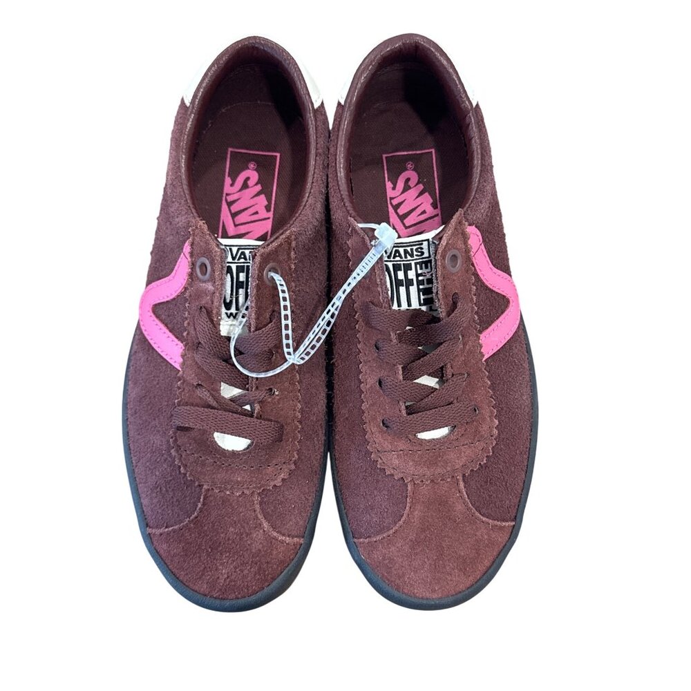 Vans Suede Sneakers Unisex Size 4.5/6 Burgundy & Pink Lace-Up